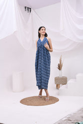 Blue Printed Maxi dress